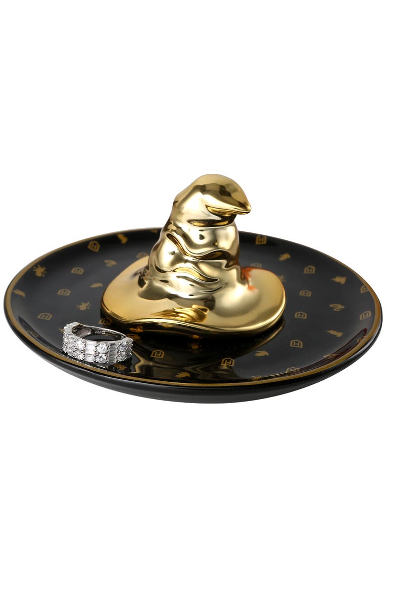 Ceramic Trinket Tray Jewelry Organizer, Alternate, color, Metallic Gold