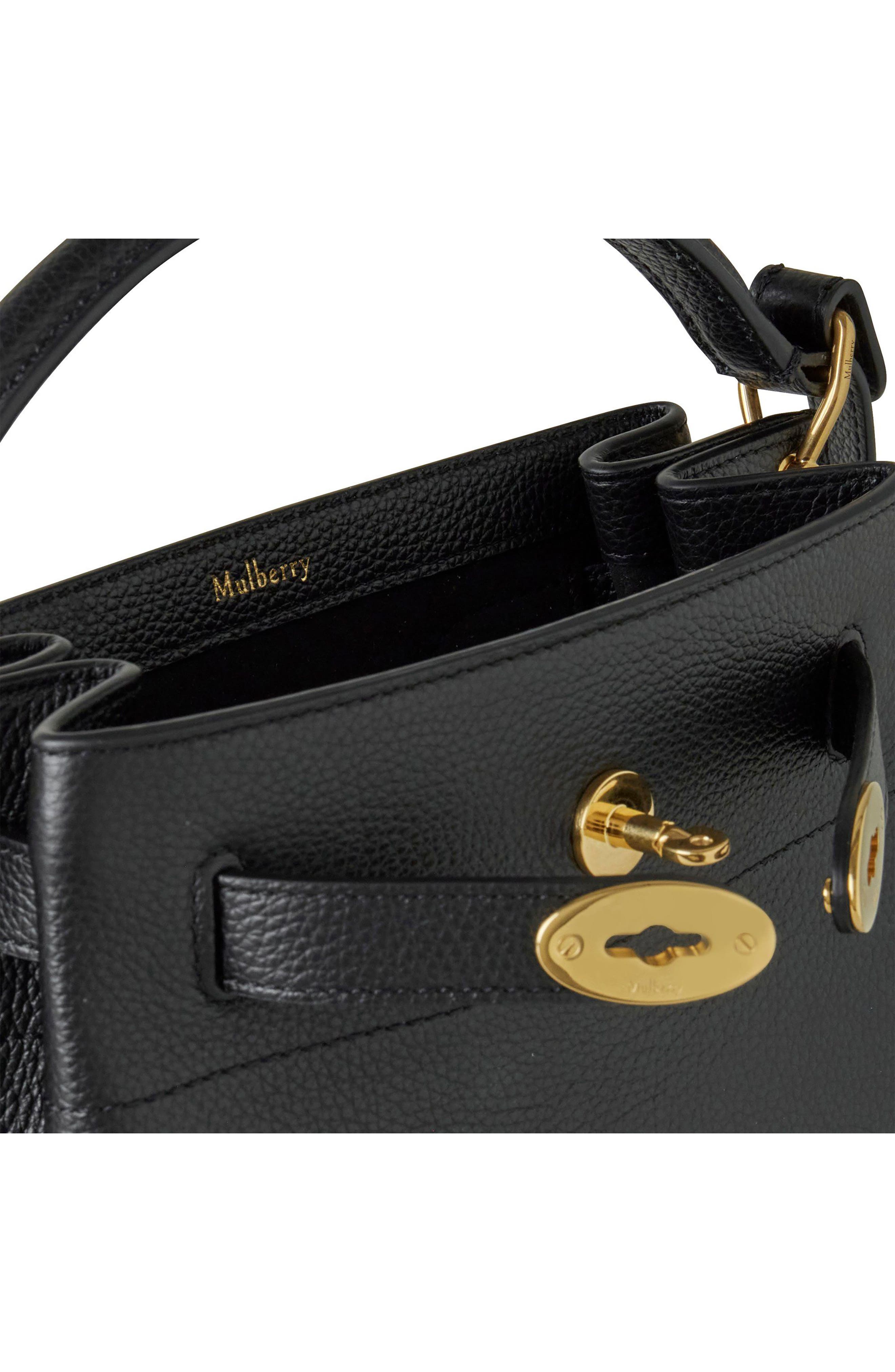 Mulberry Islington Leather Bucket Bag, Alternate, color, Black