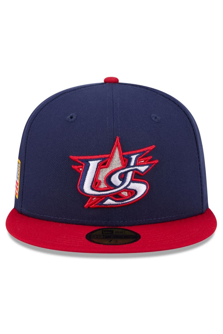 Men's New Era  Navy/Red USA Baseball 2026 World Baseball Classic 59FIFTY Fitted Hat, Alternate, color, Navy
