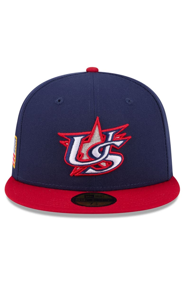 New Era Men's New Era  Navy/Red USA Baseball 2026 World Baseball Classic 59FIFTY Fitted Hat, Alternate, color, Navy