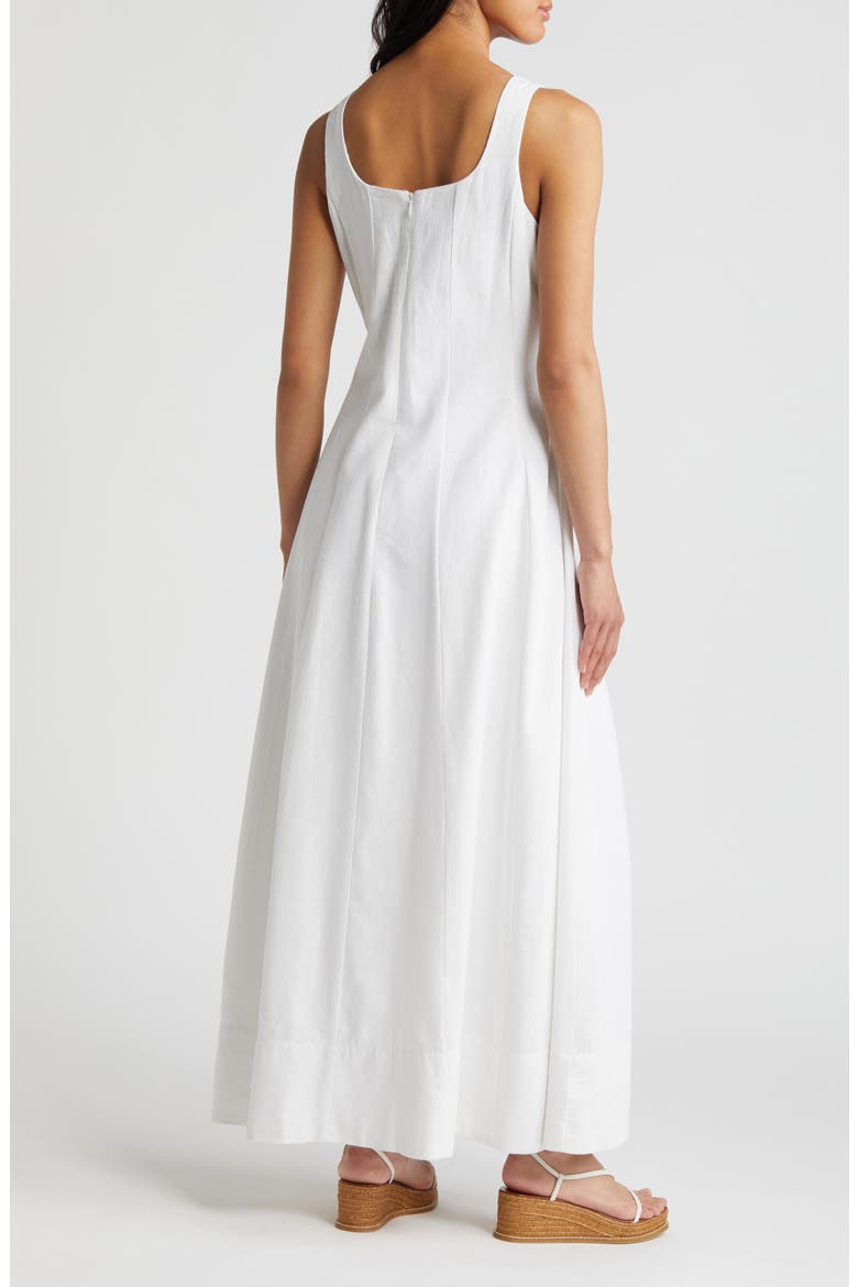 Linen Blend Maxi Dress, Alternate, color, BRIGHT WHITE