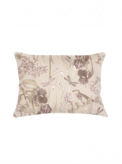 Anaya Tropical Paradise Linen Pillow With Down Insert In Beige