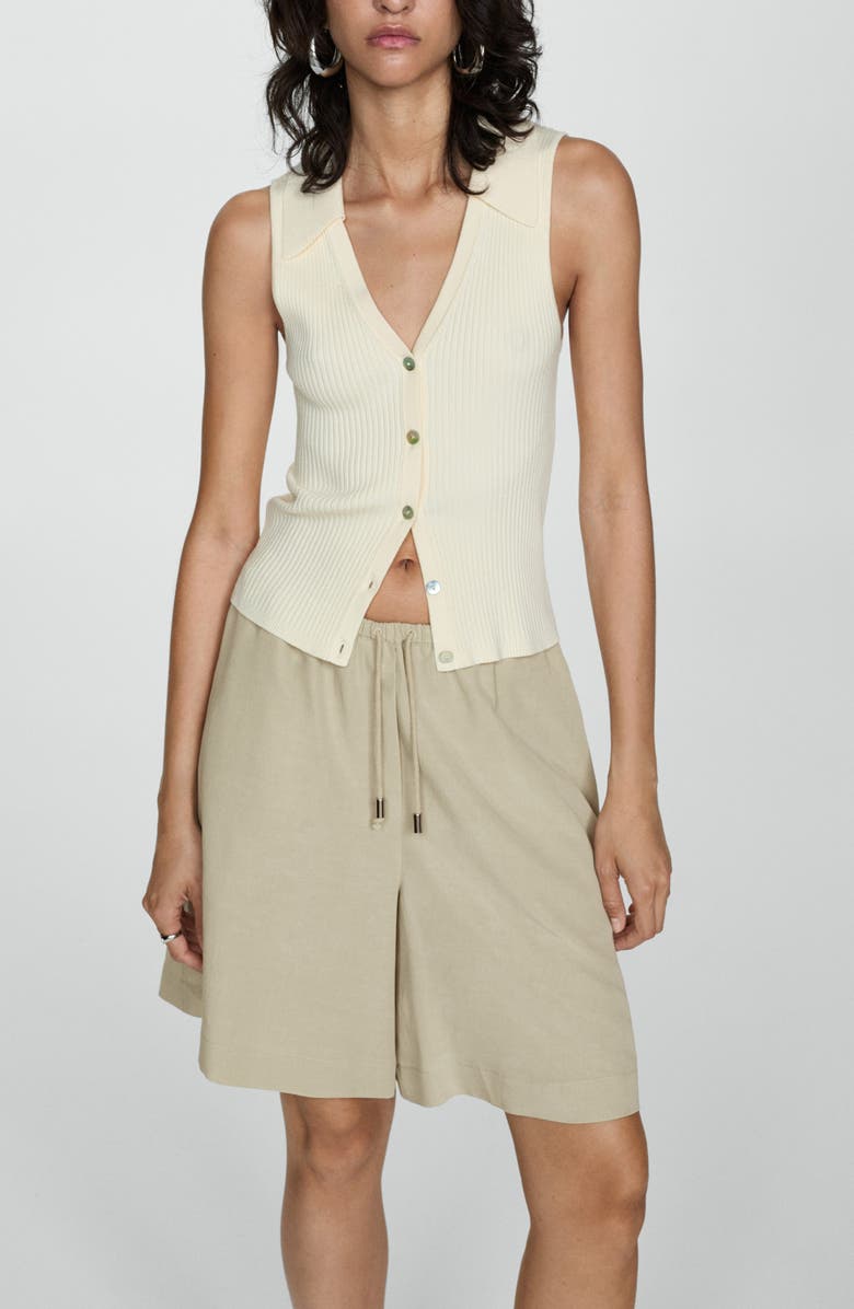 MANGO Wide Leg Bermuda Shorts, Alternate, color, 