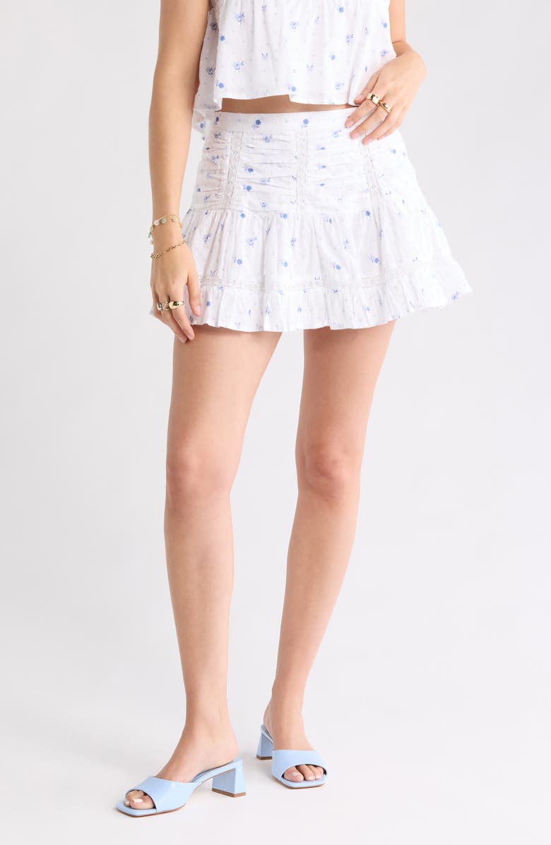 Abound Pretty Printed Miniskirt, Main, color, White- Blue Pretty Floral