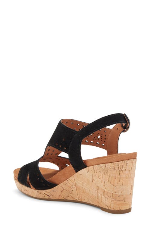 Rockport Belis Laser-cut Platform Wedge Sandal In Black