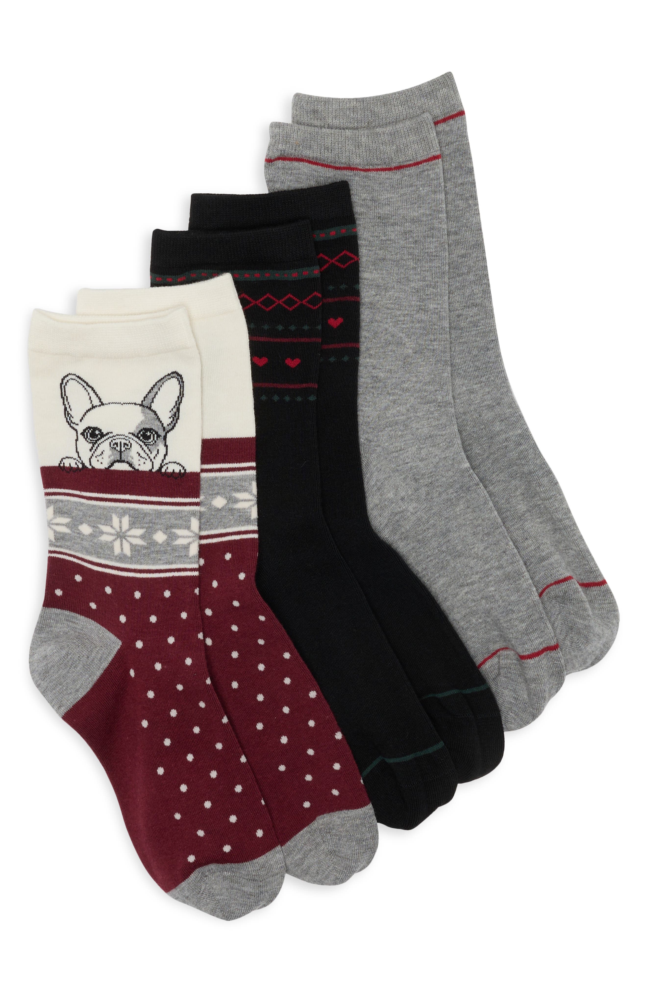 BURGUNDY PUP FAIRISLE MULTI