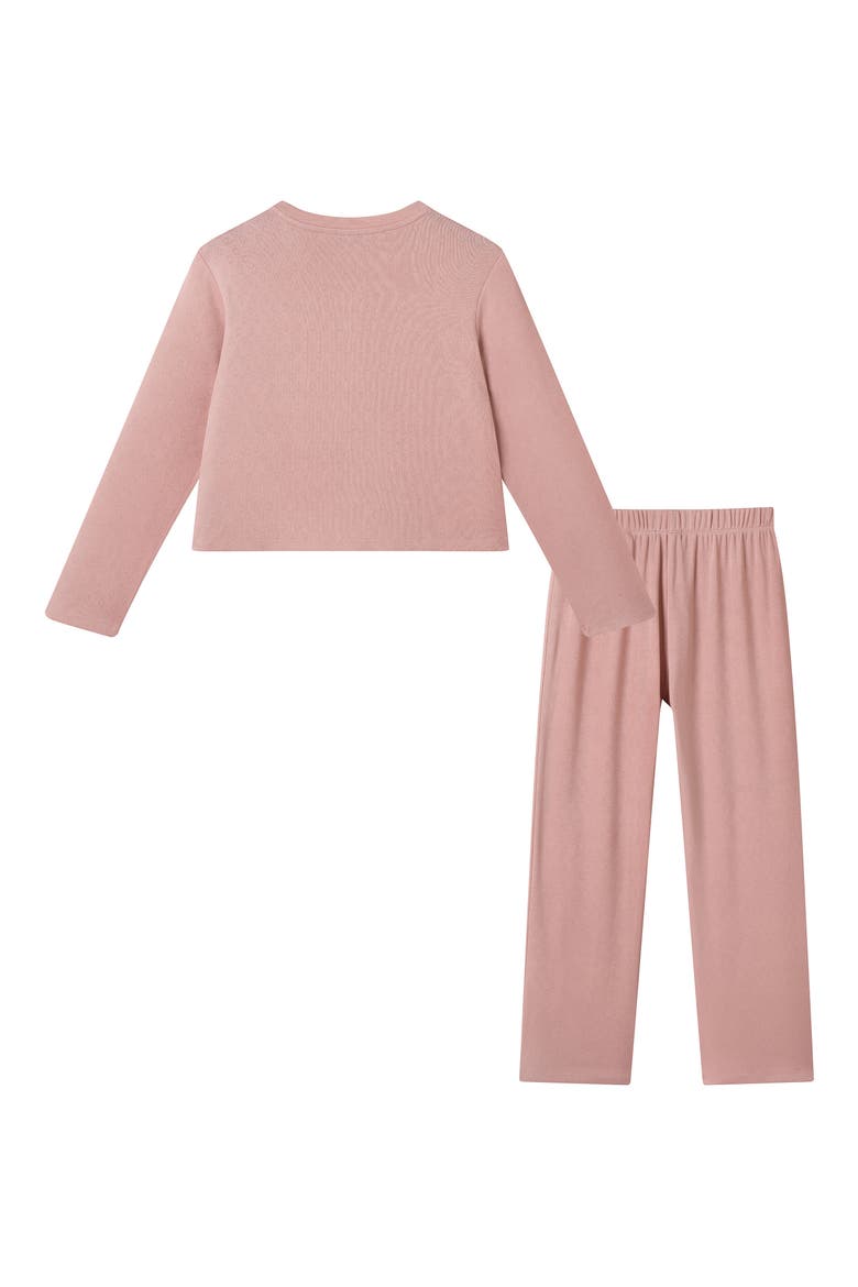 Kids' Pointelle Pajamas, Alternate, color, PINK