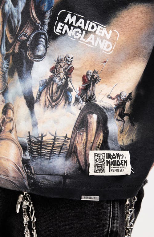 Represent X Iron Maiden Steed - Cotton Crew-neck T-shirt In Black