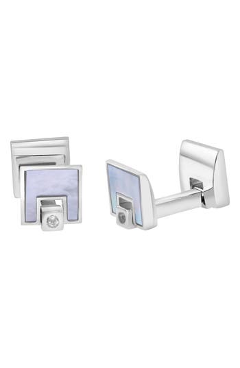 Effy Sterling Silver White Topaz Cufflinks In Silver