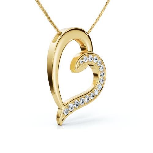 Bliss Diamond 1/2ct Diamond Heart Pendant Gold 18" Necklace Lab Grown In 10k Yellow Gold