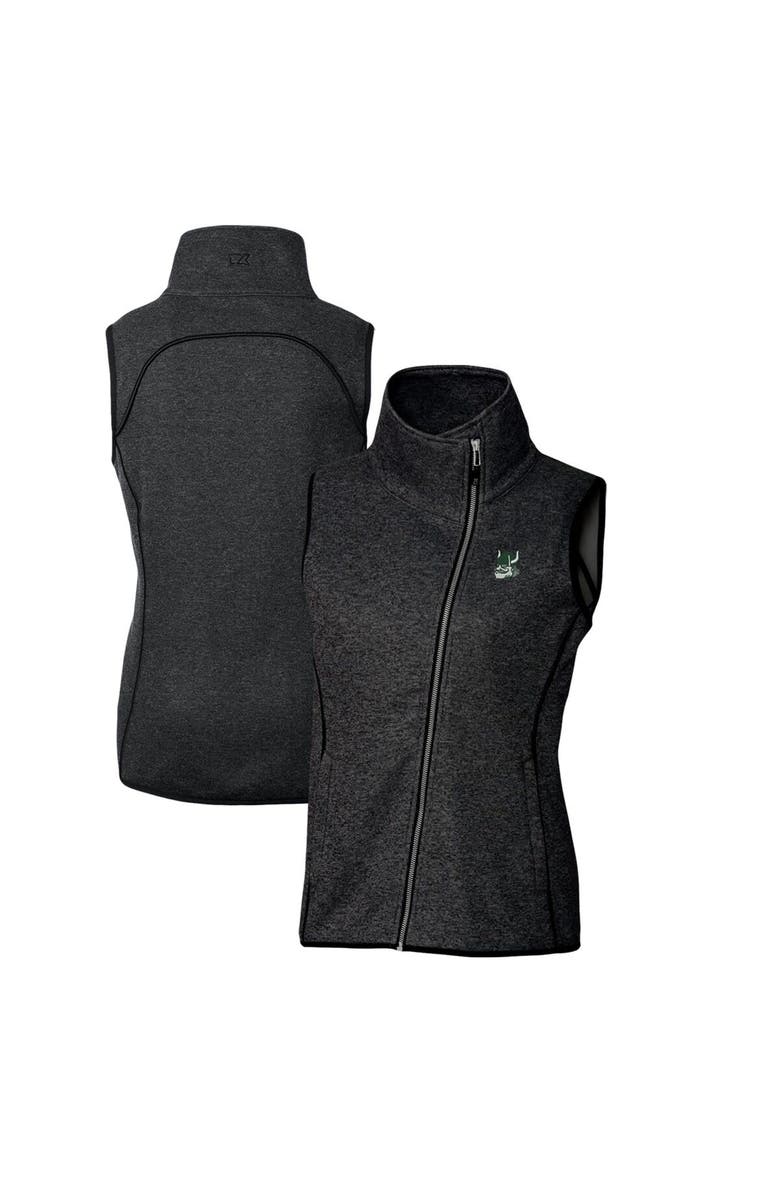 Cutter & Buck Women's Cutter & Buck Heather Charcoal Portland State Vikings Mainsail Sweater-Knit Full-Zip Vest, Main, color, 