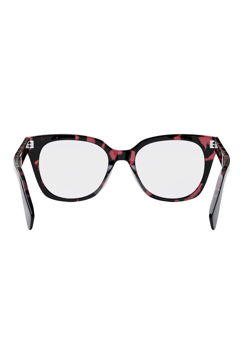 Thin 2 Dots 52mm Cat Eye Optical Glasses, Alternate, color, HAVANA