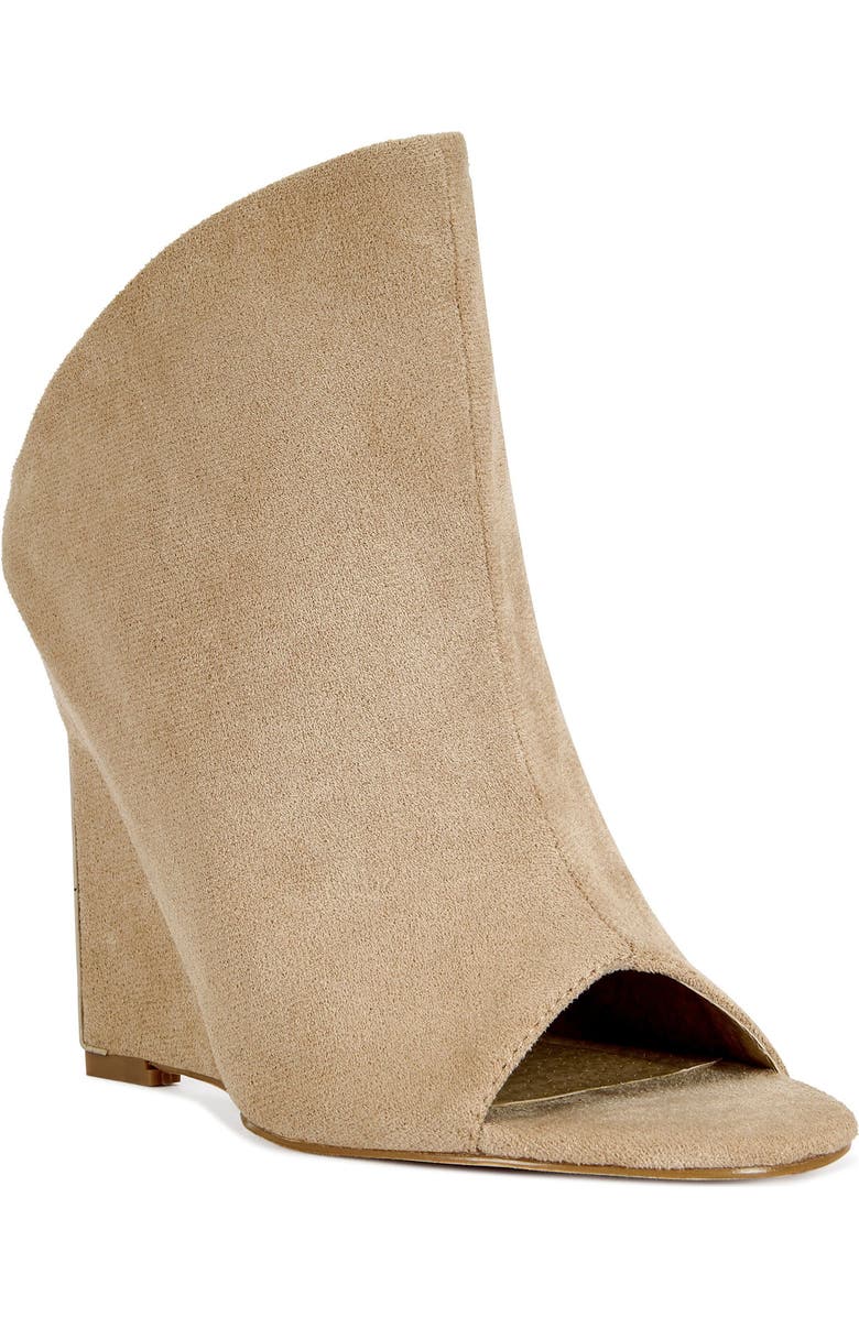 AZALEA WANG Novis Wedge Bootie, Alternate, color, Beige