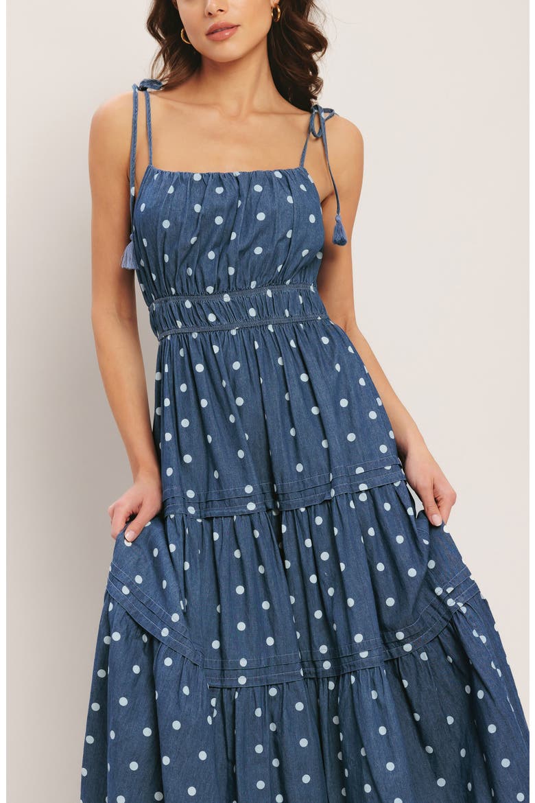 Tie Strap Chambray Dress, Alternate, color, MEDIUM INDIGO