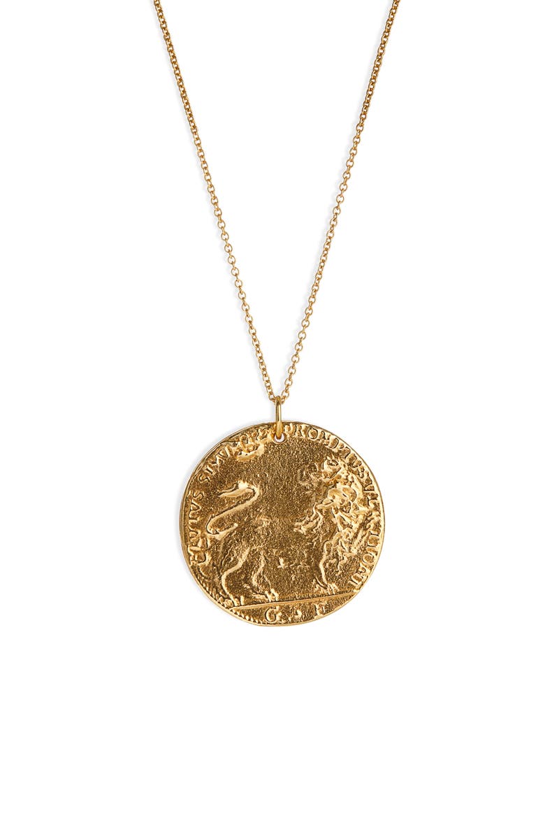Il Leone Medallion Necklace, Main, color, GOLD