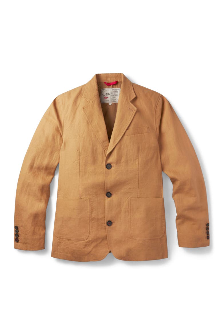 Belvedere Relaxed Linen Blazer, Alternate, color, Mustard
