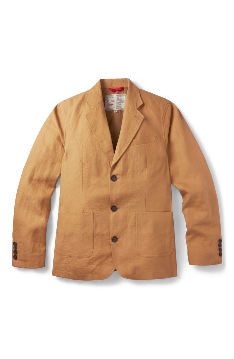 Aubin Belvedere Relaxed Linen Blazer, Alternate, color, Mustard