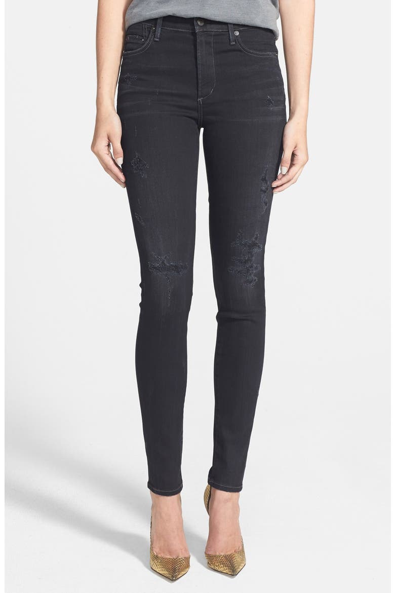 Rocket Distressed High Waist Skinny Jeans, Main, color, PORTER