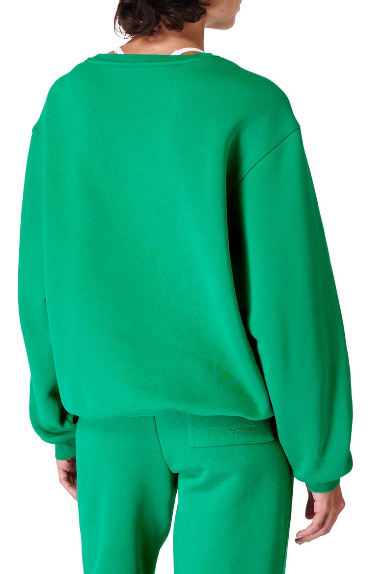 The Elevated Cotton Blend Crewneck Sweatshirt, Alternate, color, VIVID GREEN