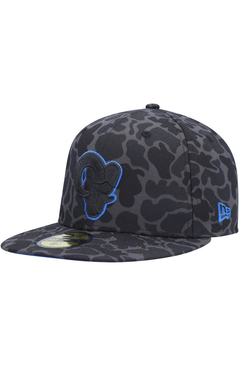 New Era Men's New Era Black Los Angeles Rams Amoeba Camo 59FIFTY Fitted Hat, Main, color, Black