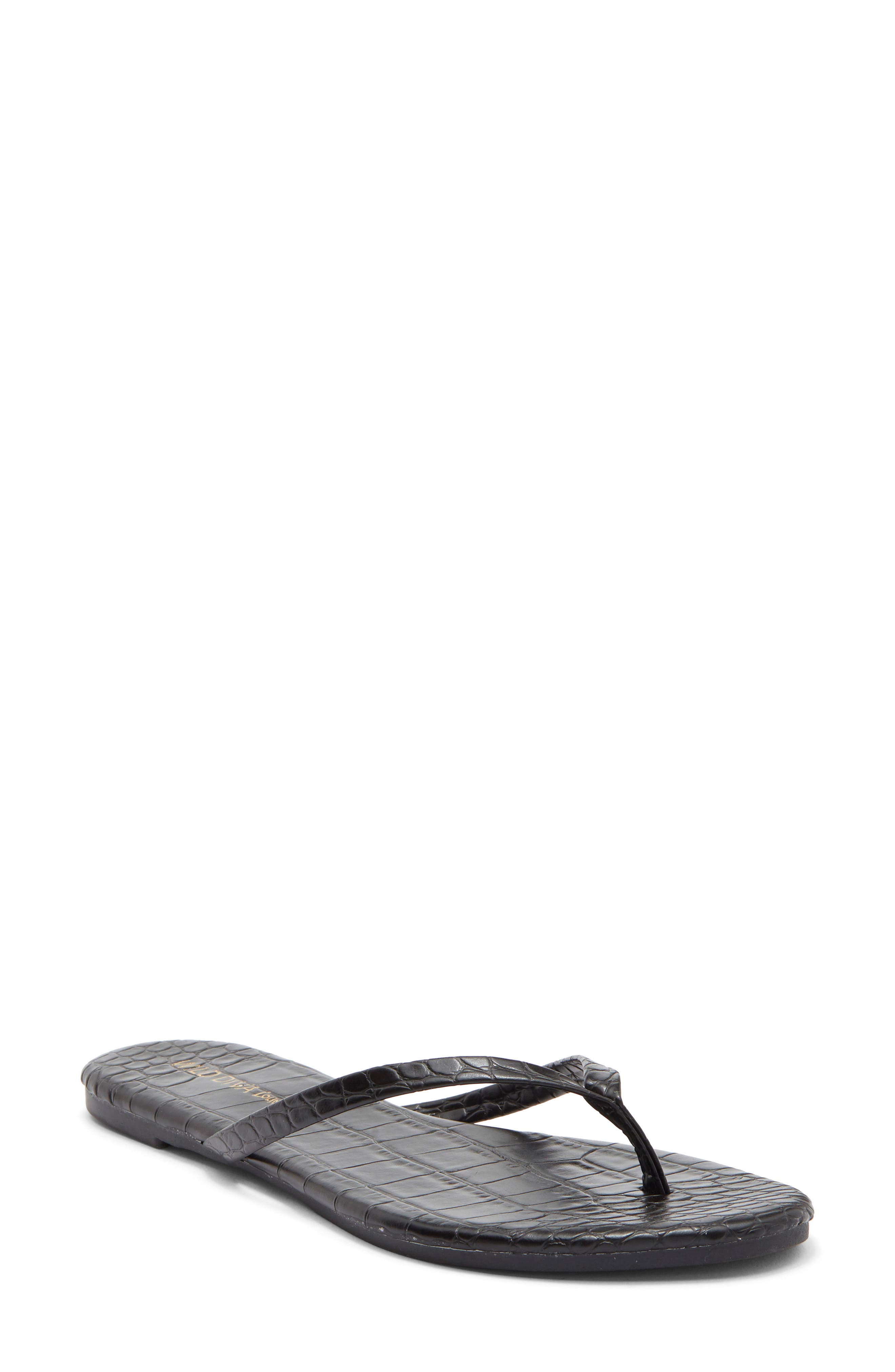 Bellen Faux Leather Croc Embossed Flip Flop