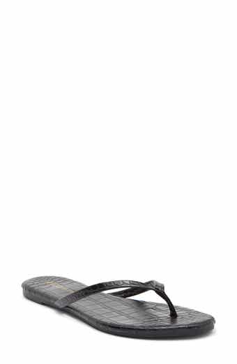 Bellen Faux Leather Croc Embossed Flip Flop