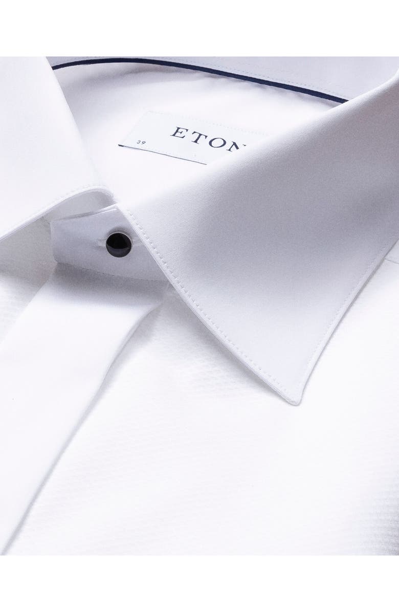 Eton Classic Fit Bibbed White Cotton Tuxedo Shirt, Alternate, color, White