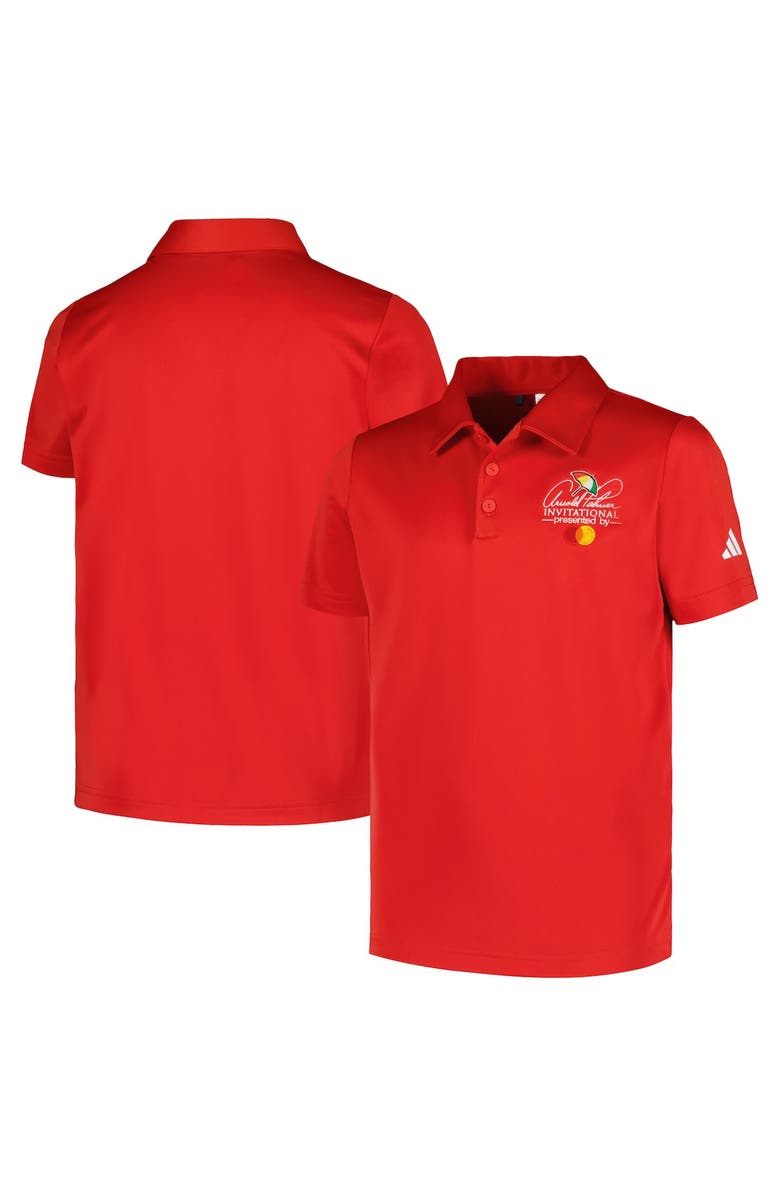adidas Youth adidas Red Arnold Palmer Invitational Performance Polo, Alternate, color, Red