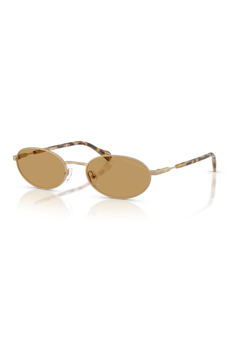54mm Oval Sunglasses, Alternate, color, MATTE PALE GOLD / BROWN