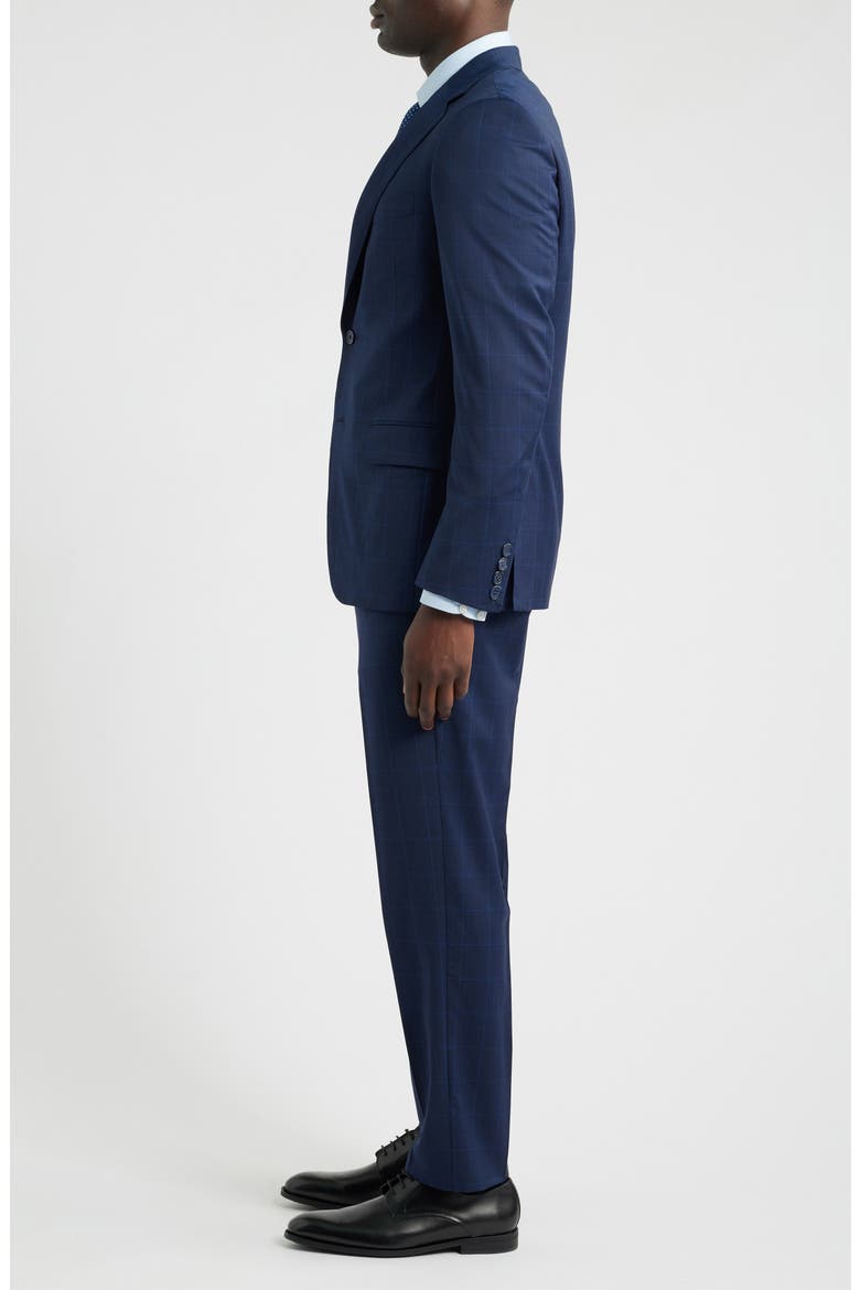 Dark Blue Windowpane Check Wool Suit, Alternate, color, BLUE