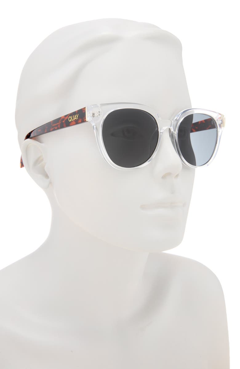 QUAY Follow Back 70mm Cat Eye Sunglasses, Alternate, color, Clear Tortoise/ Brown