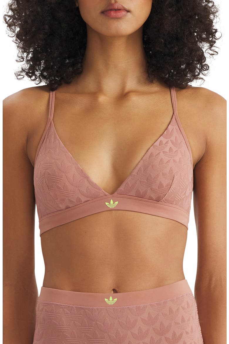 Microterrot Monogram Triangle Bralette, Main, color, WARM CLAY