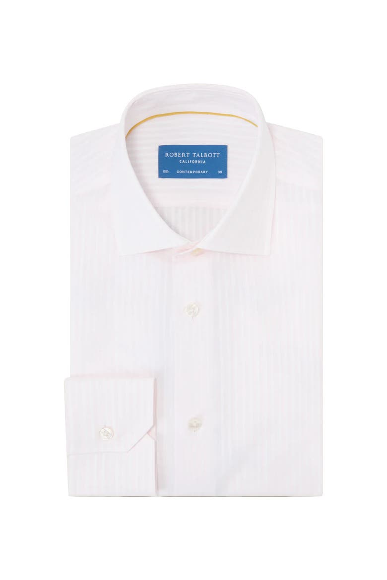 Reynolds Dobby Stripe Contemporary Fit Shirt, Main, color, Pale Pink