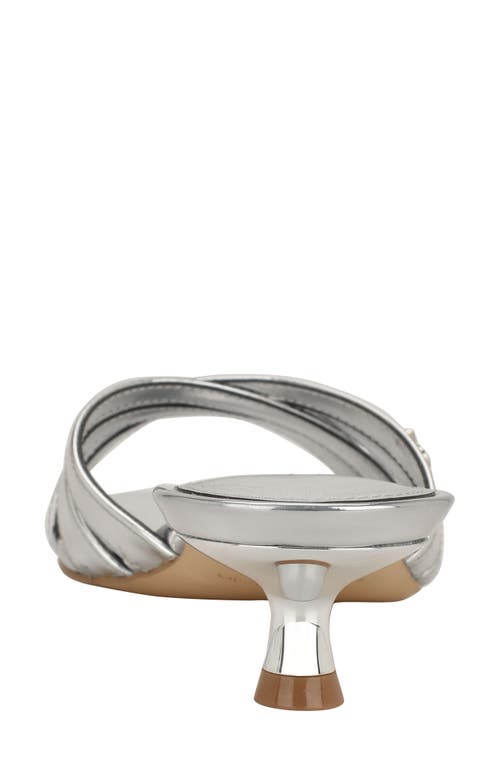 Calvin Klein Gabbie Kitten Heel Slide Sandal In Metallic