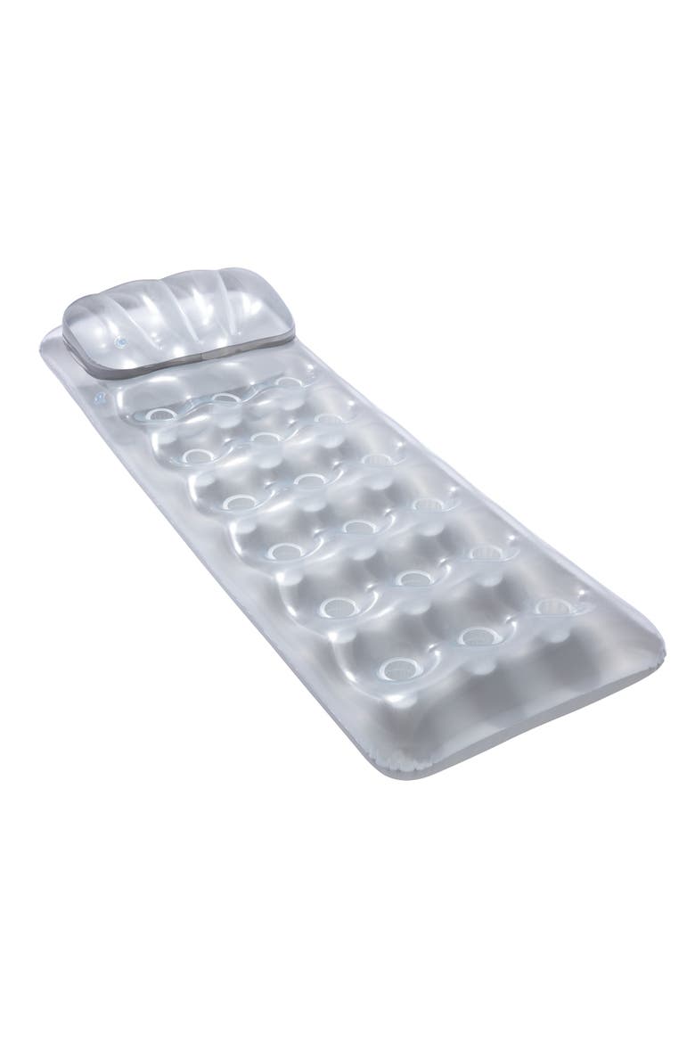 Metal Tech Lounge Inflatable Pool Float, Alternate, color, Clear