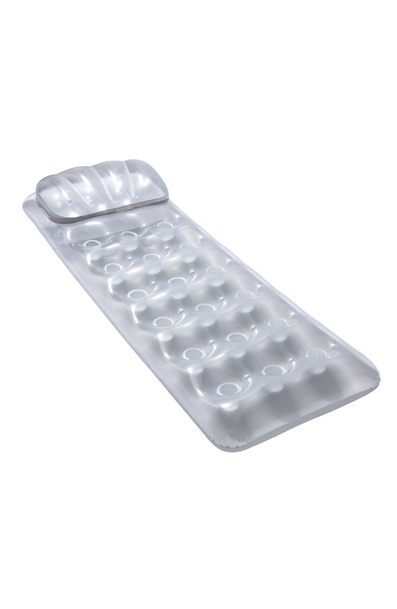 H2OGO! Metal Tech Lounge Inflatable Pool Float, Alternate, color, Clear