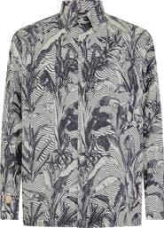 BILLIONAIRE Printed Silk Shirt Palms All-Over Men