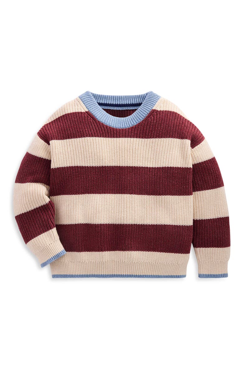 Kids' Chunky Cotton Sweater, Main, color, RED STRIPE