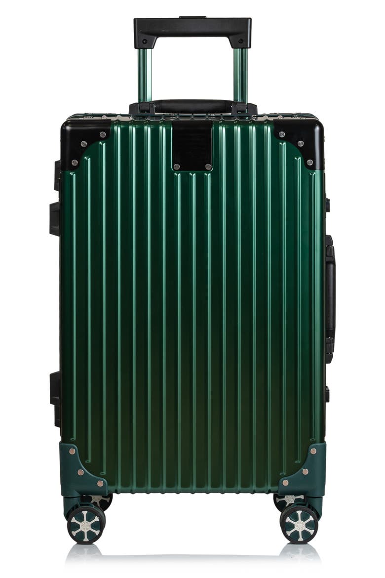 Aluminum Hardside Spinner Suitcase Carry-On, Alternate, color, GREEN