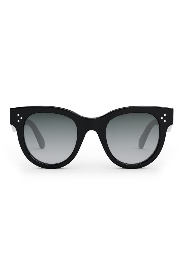 Bold 3 Dots 48mm Square Sunglasses, Main, color, SHINY BLACK / GRADIENT SMOKE