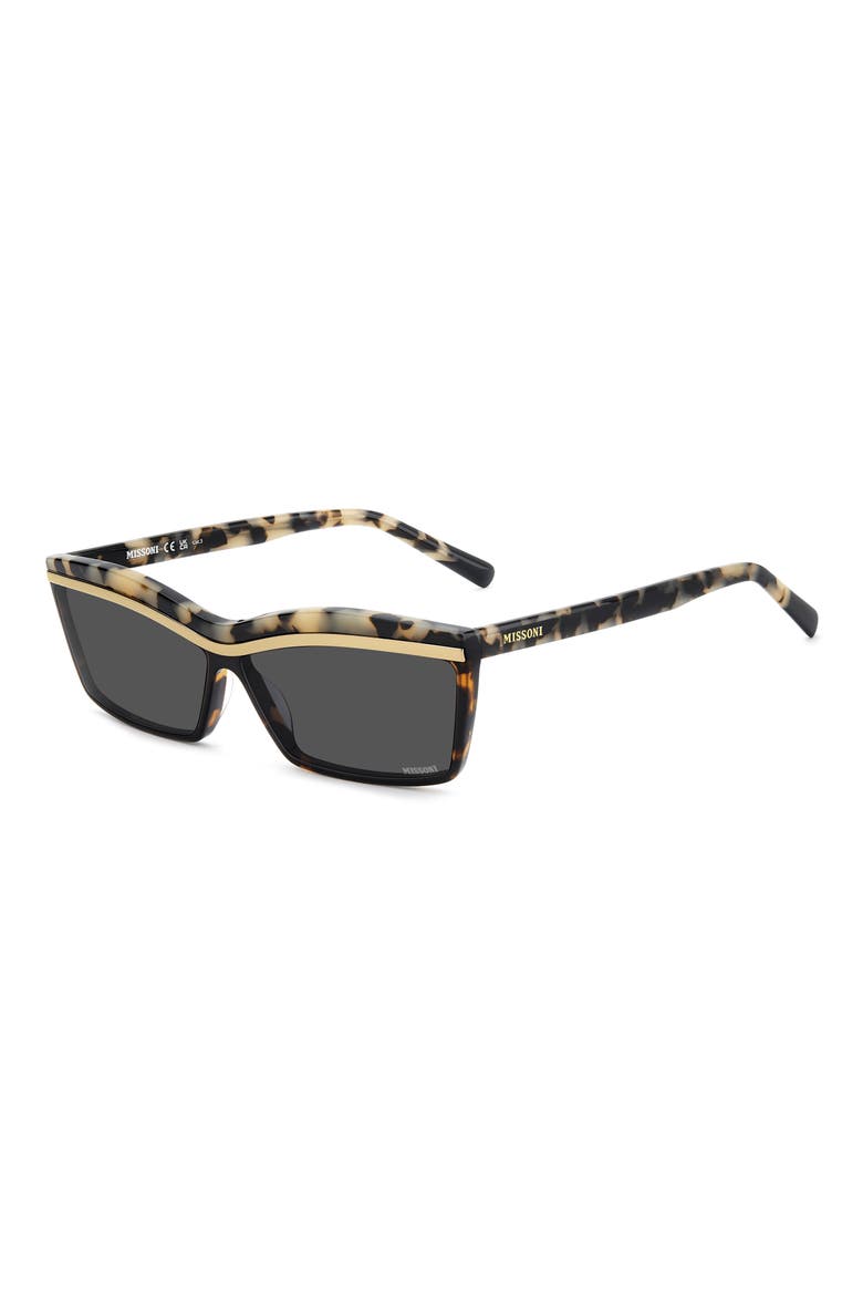 63mm Oversize Rectangular Sunglasses, Alternate, color, HAVANA WHITE/ GREY