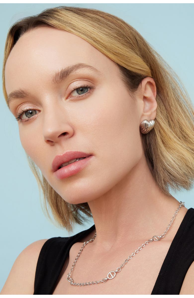 Oradina Sterling Silver Love Language Studs, Alternate, color, Silver