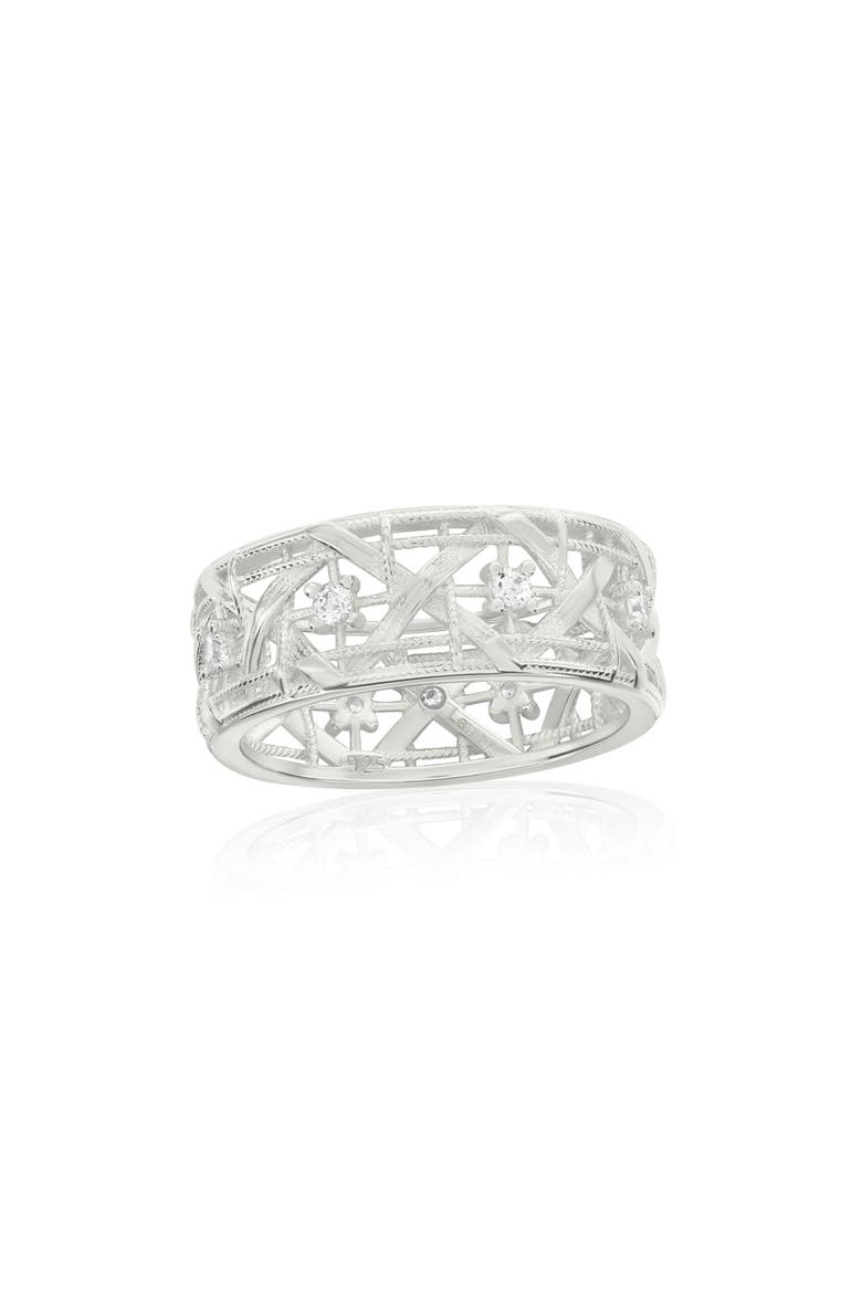 Golden Helix Cutout Ring, Main, color, SILVER
