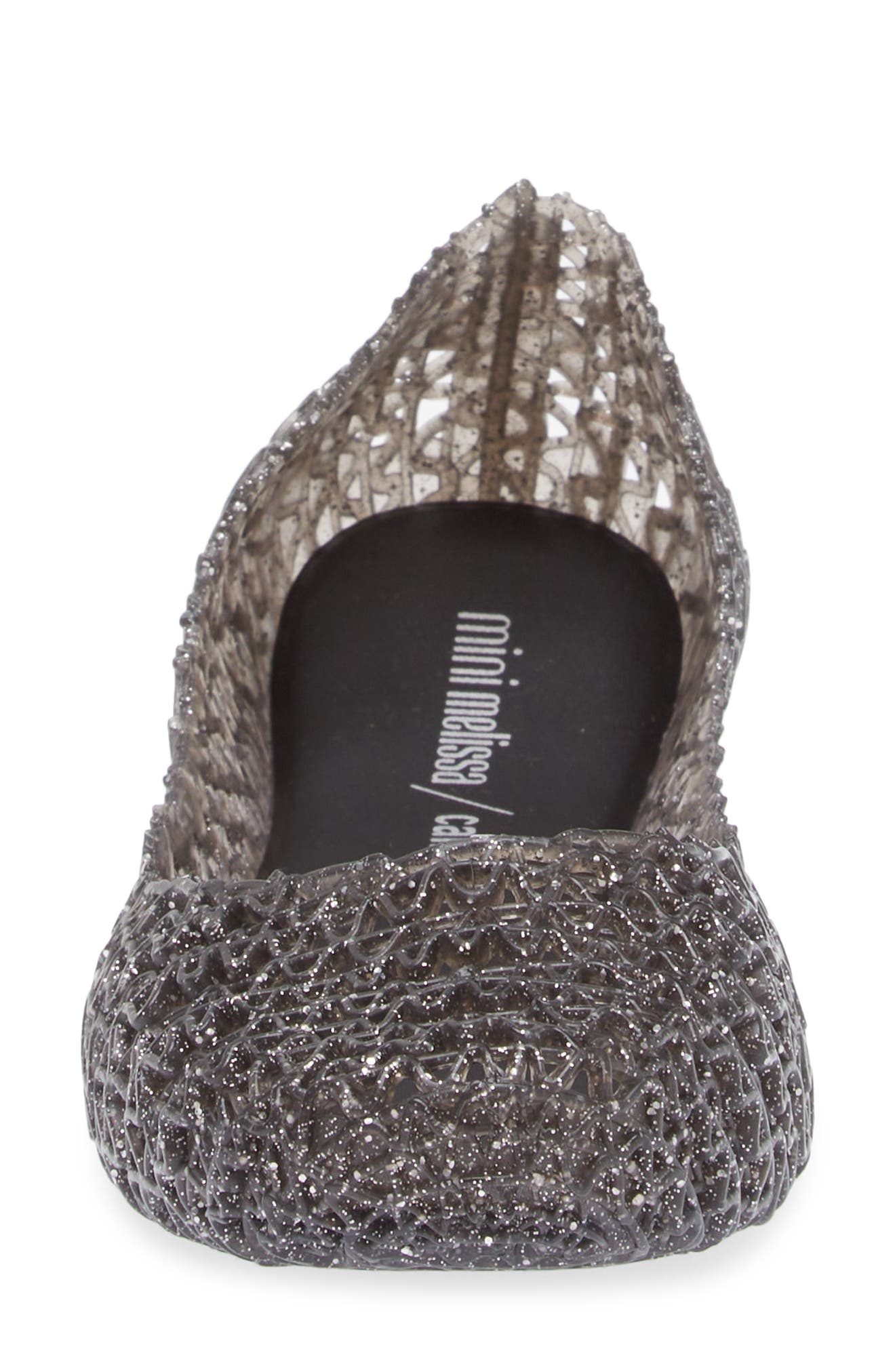 Mini Melissa Campana Zigzag Flat, Alternate, color, Black/Black