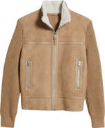 Mackage Jonathan Mixed Media Merino Wool & Shearling Jacket