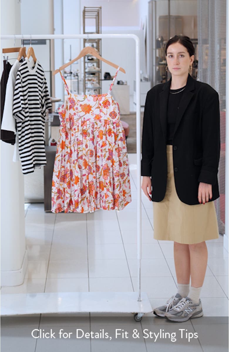 Floral Bubble Hem Cotton Minidress, sales video thumbnail