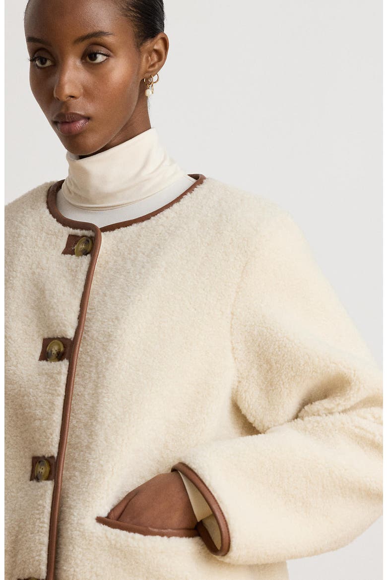 High Pile Fleece Jacket, Alternate, color, CREAM
