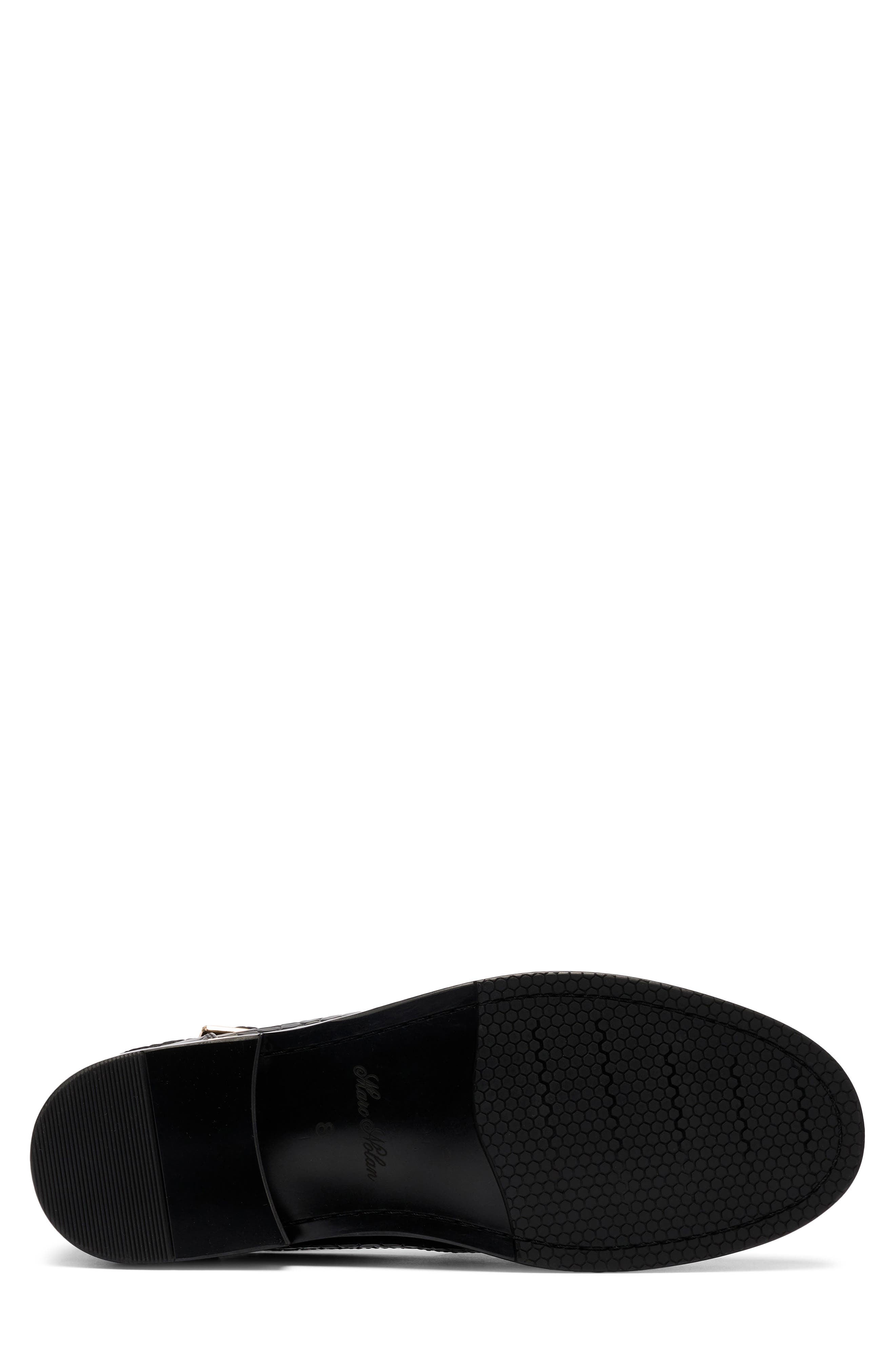 MARC NOLAN Mariner Croc Embossed Leather Fisherman Sandal, Alternate, color, Black Croc