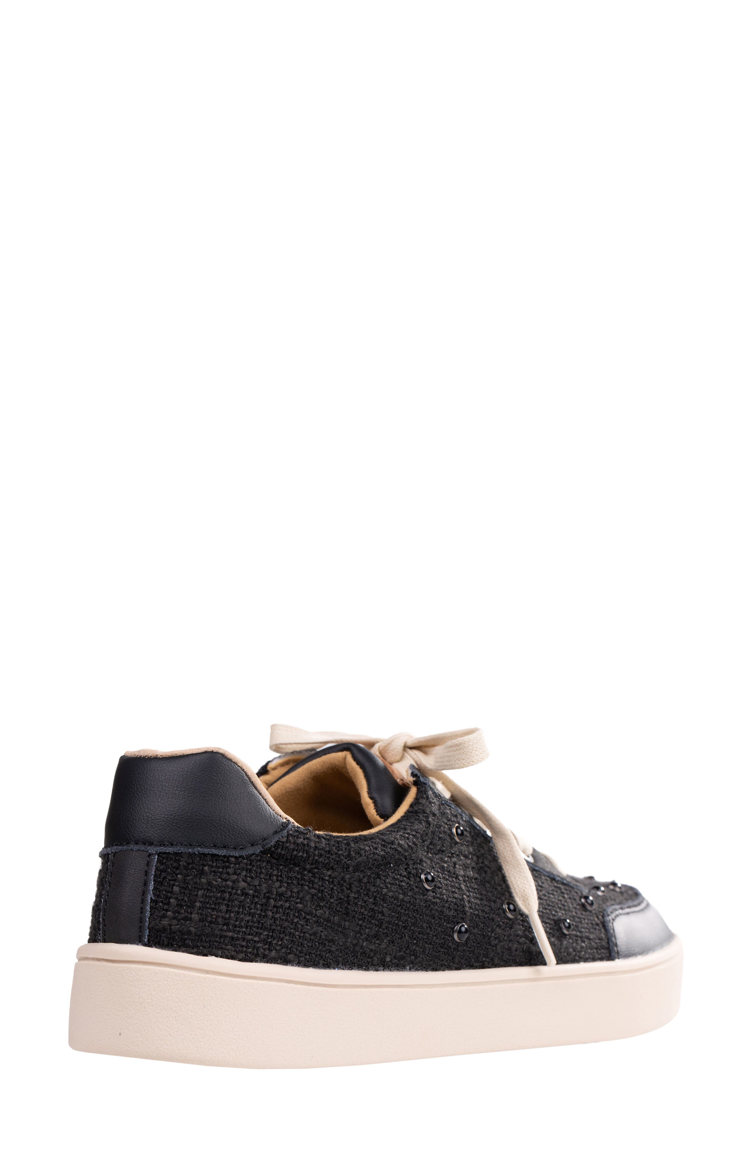 Belmont Pearl Cabochon Stud Sneaker - Wide Width Available, Alternate, color, BLACK