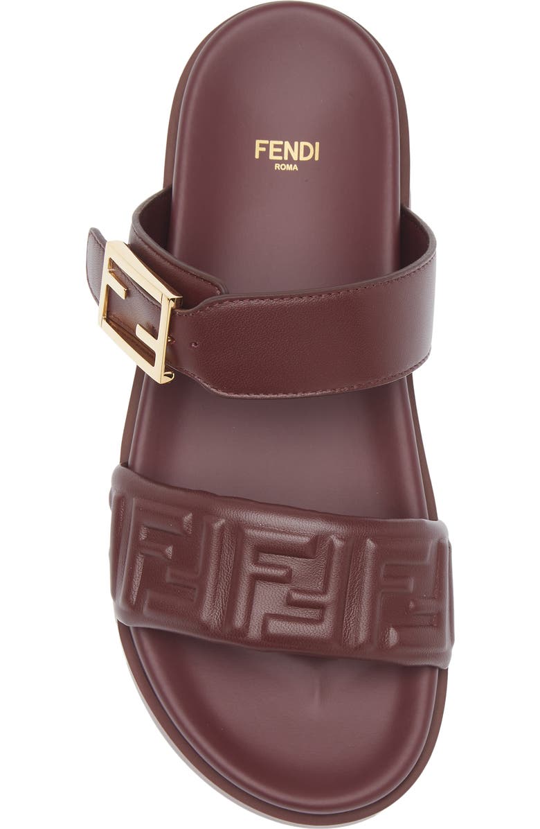 Fendi Feel FF Double Band Sandal, Alternate, color, Burgundy